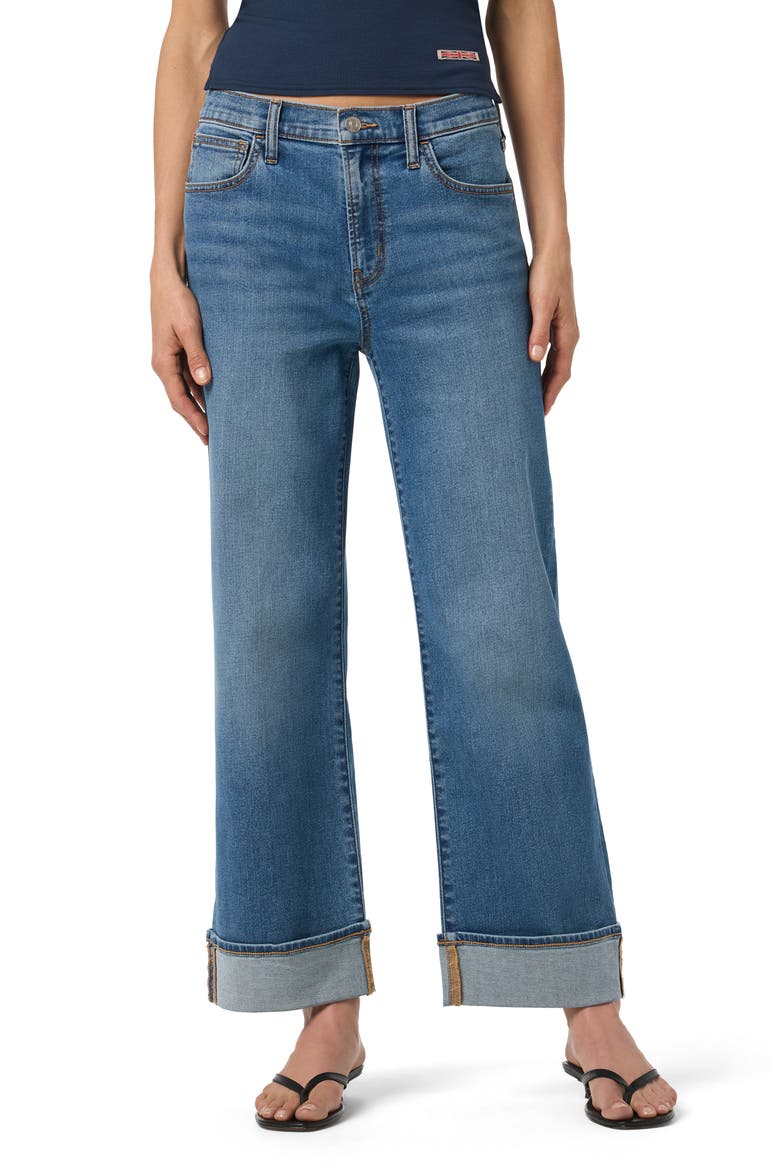 Rosalie High Waist Cuffed Wide Leg Jeans, Main, color, WAIPO