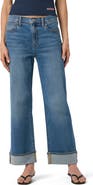 Hudson Jeans Rosalie High Waist Cuffed Wide Leg Jeans