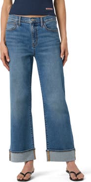 Hudson Jeans Rosalie High Waist Cuffed Wide Leg Jeans