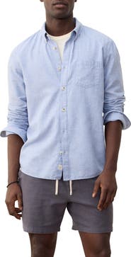 Marine Layer Better-than-Linen Hemp Blend Button-Down Shirt