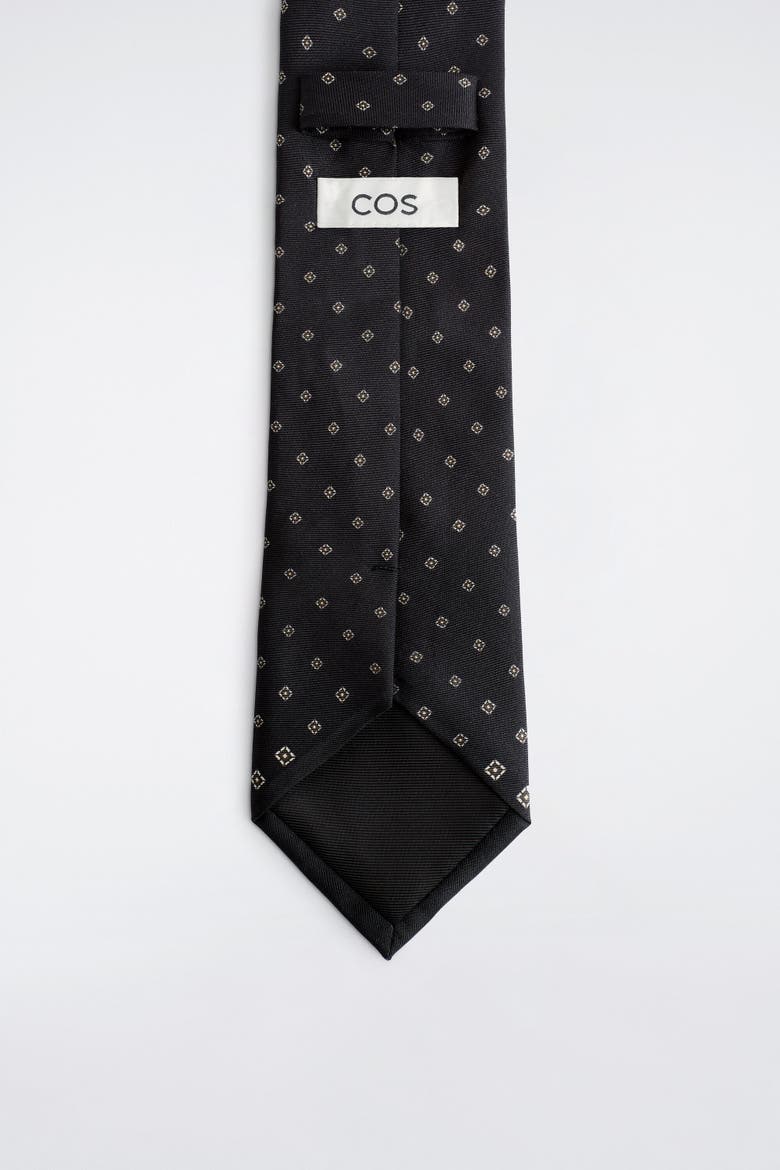 Silk-foulard Tie, Alternate, color, NAVY / PATTERNED