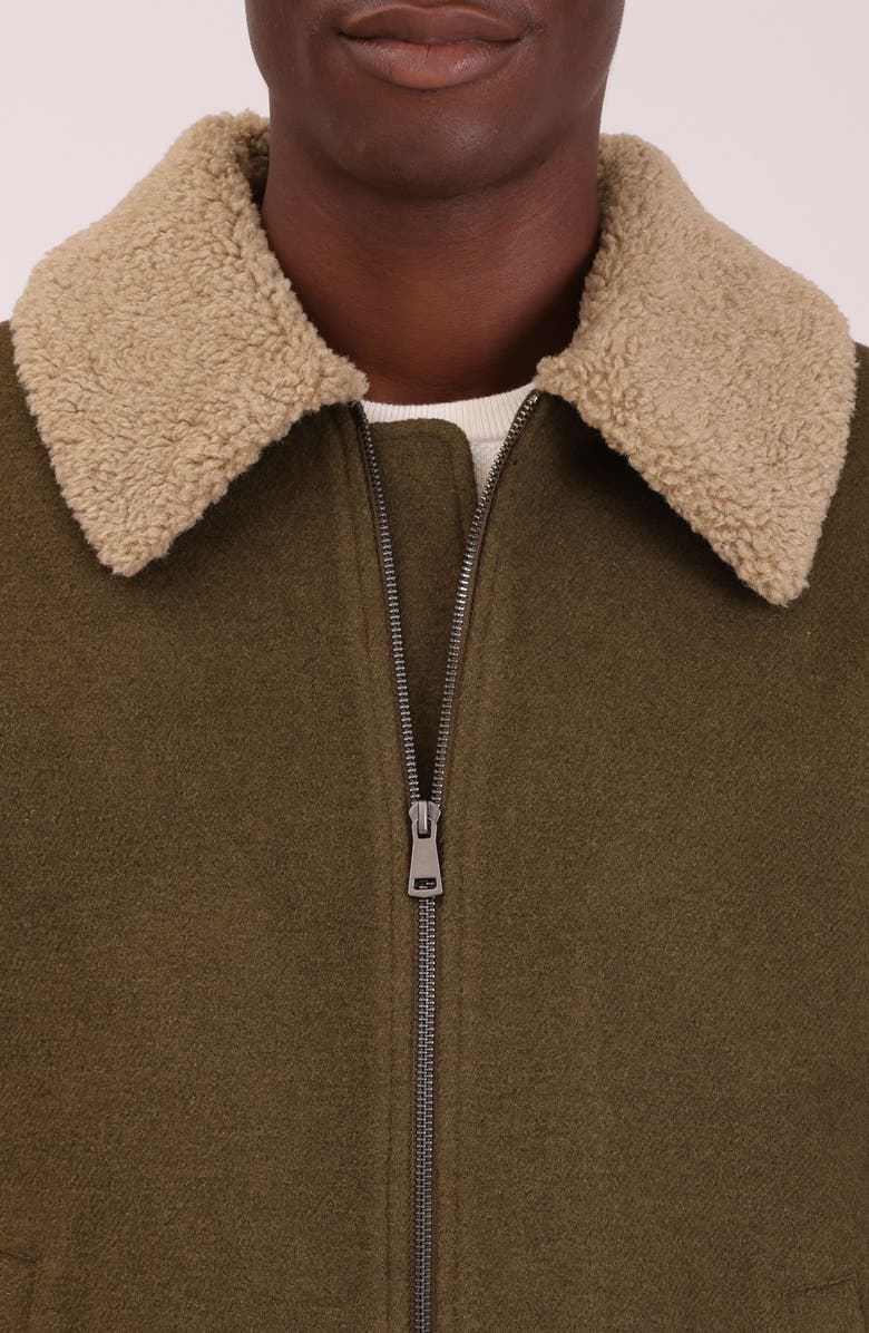 Bagatelle Felted Wool Blend Aviator Jacket, Alternate, color, Olive