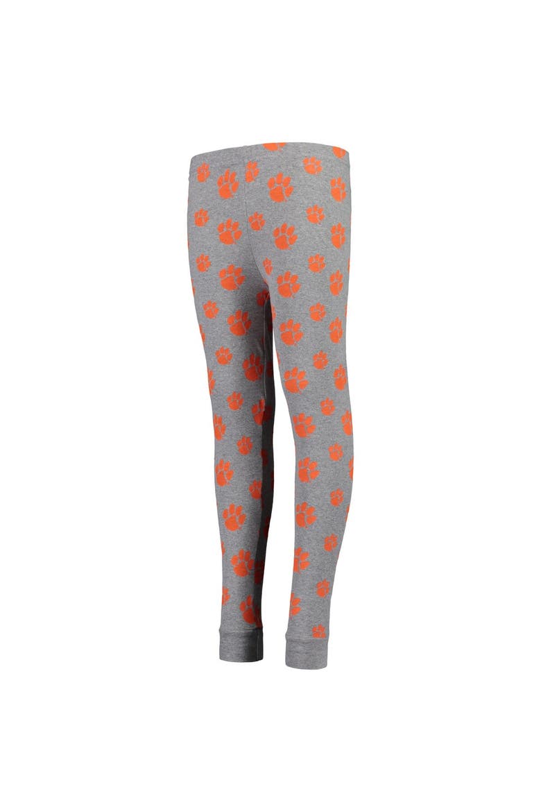 Youth Heathered Gray Clemson Tigers Long Sleeve T-Shirt & Pant Sleep Set, Alternate, color, Gray