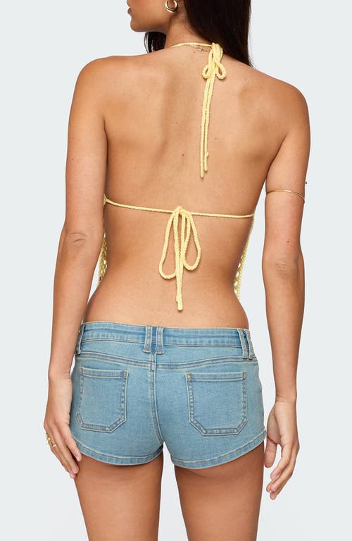 EDIKTED EDIKTED MIEL CROCHET BACKLESS HALTER TOP