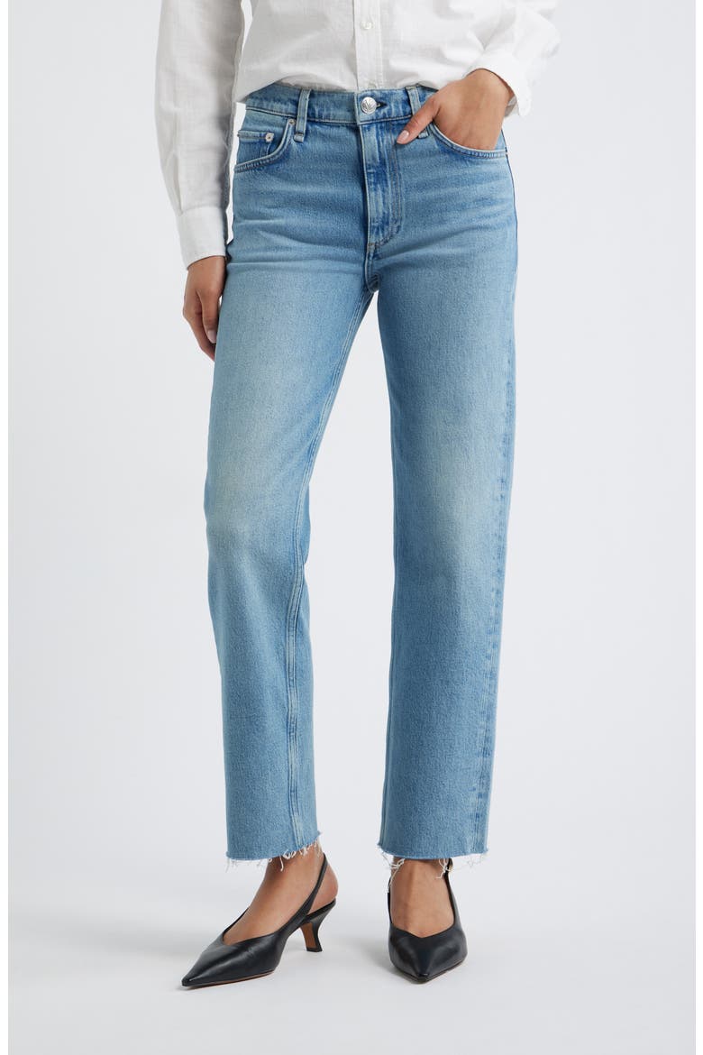 Harlow Mid Rise Straight Leg Ankle Length Jeans, Main, color, AUDREY
