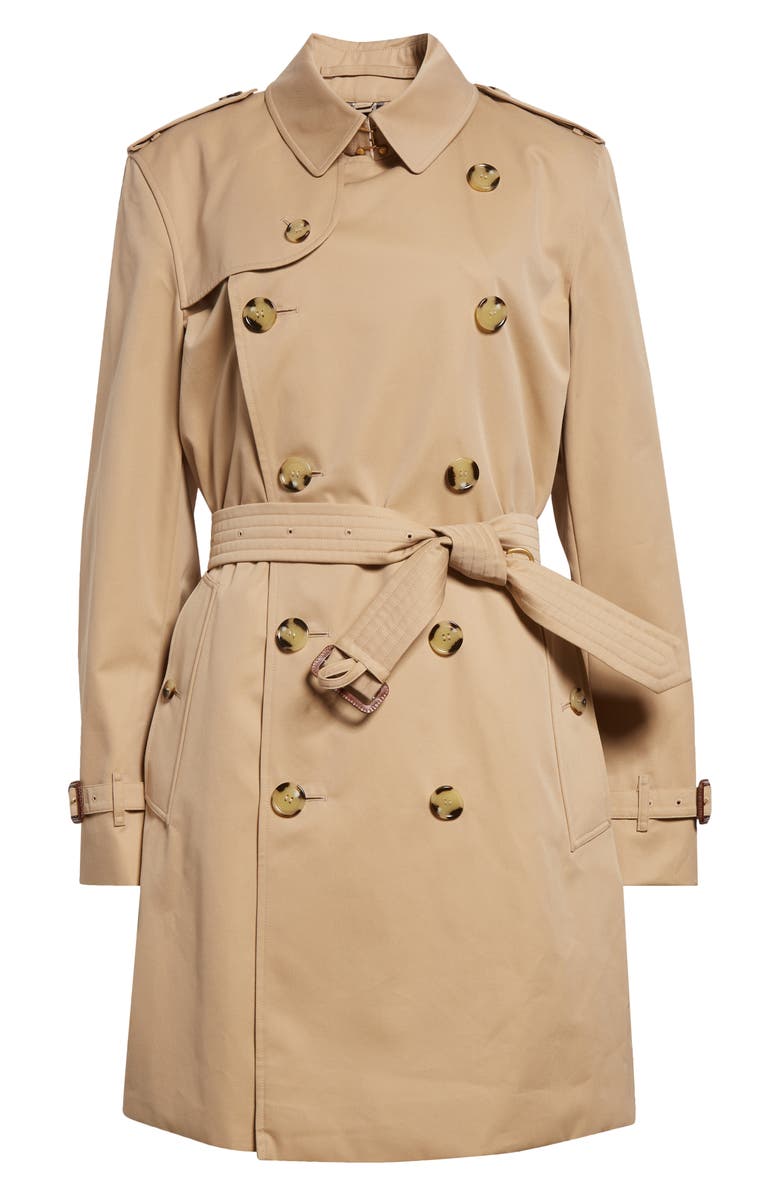 Burberry Kensington Mid Length Heritage Trench Coat, Alternate, color, Honey