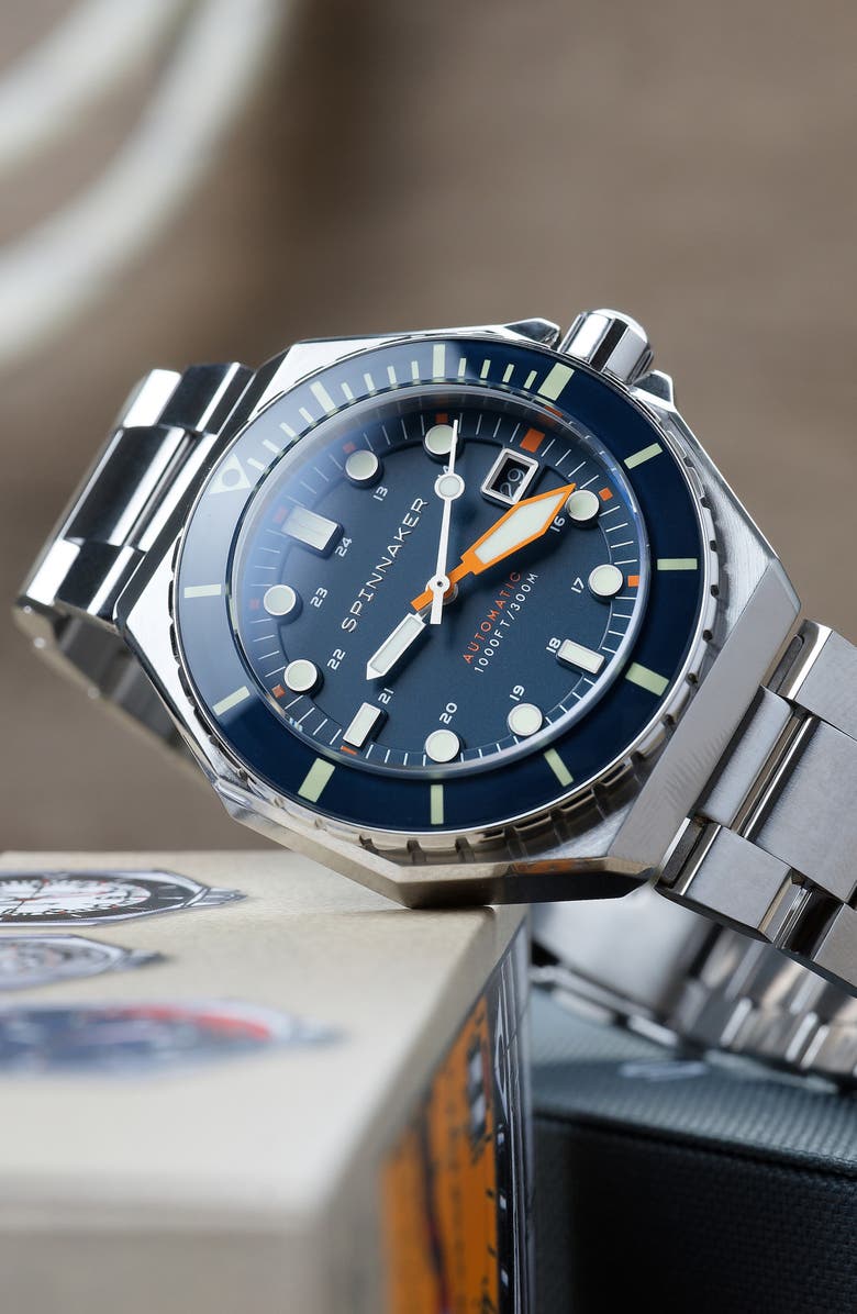 SPINNAKER Dumas Automatic Bracelet Watch, 44mm, Alternate, color, 