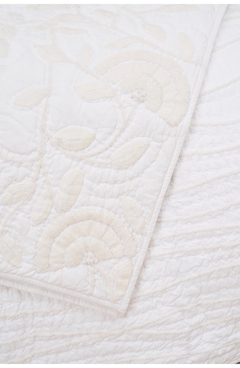 carol & frank Runa Botanical White Throw Blanket for Bed or Couch Accent Décor, Alternate, color, White