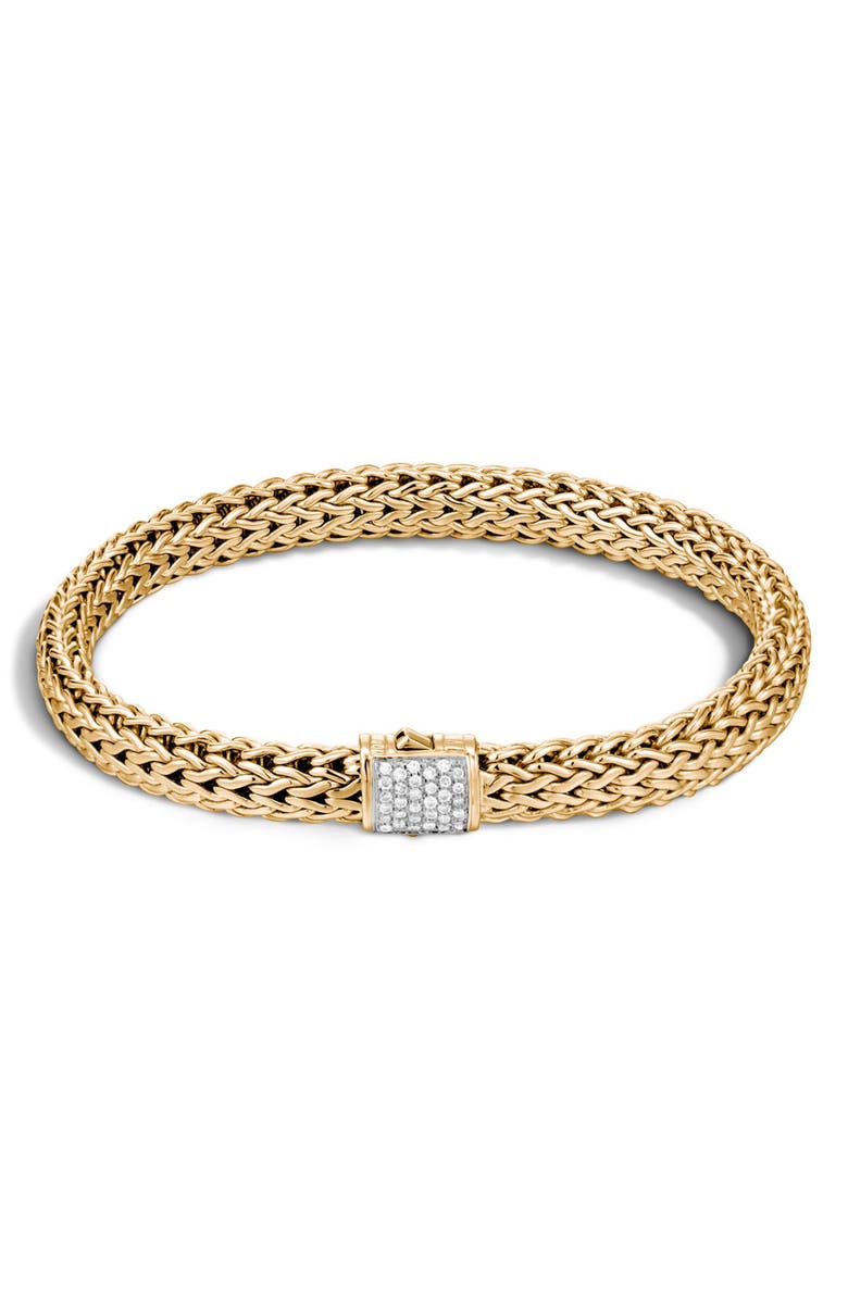 John Hardy Classic Chain Diamond & 18K Gold 5mm Bracelet, Alternate, color, 