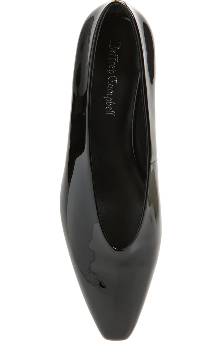 Jeffrey Campbell Hinted Pointed Toe Flat, Alternate, color, Black Patent