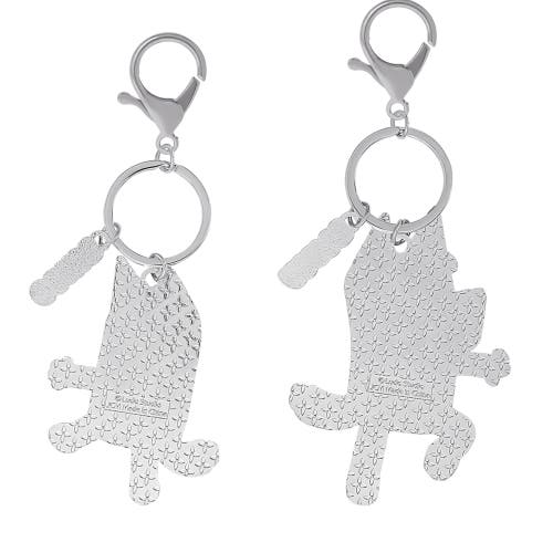Bluey And Bingo Enamel Charm Keychains, 2 Pack Set In Metallic