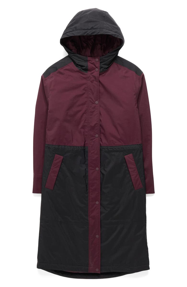 Seasalt Cornwall Chapel Rock Longline Waterproof Hooded Raincoat, Alternate, color, Dark Hellebore/Onyx