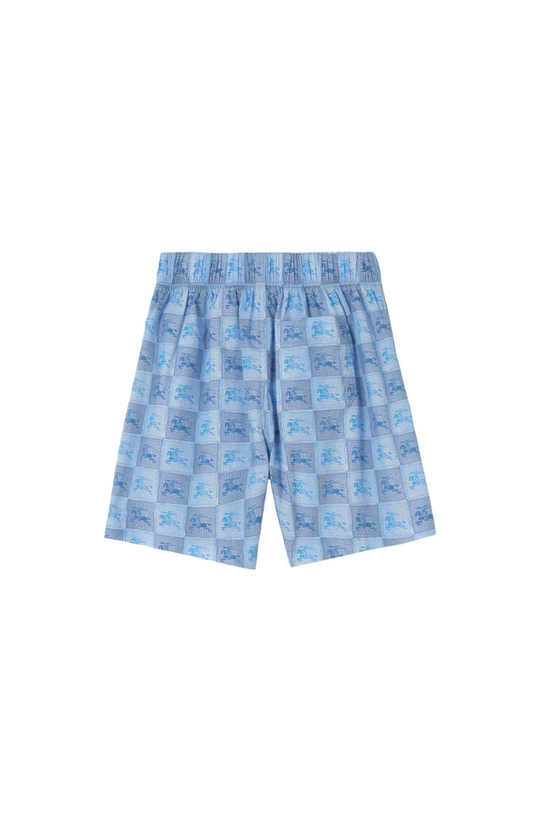 Knight Checkerboard  Cotton Shorts, Alternate, color, Cornflower blue