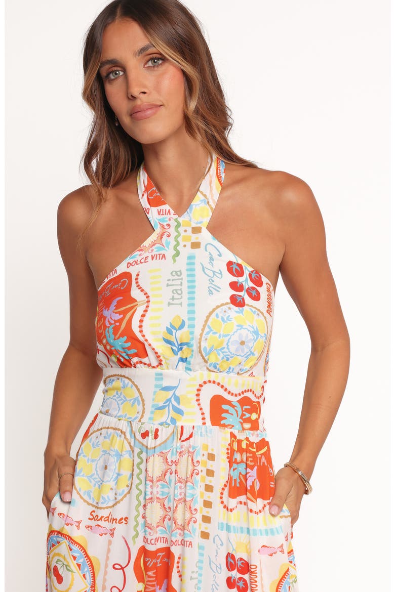 Jelena Maxi Halter Dress, Alternate, color, AELIA PRINT