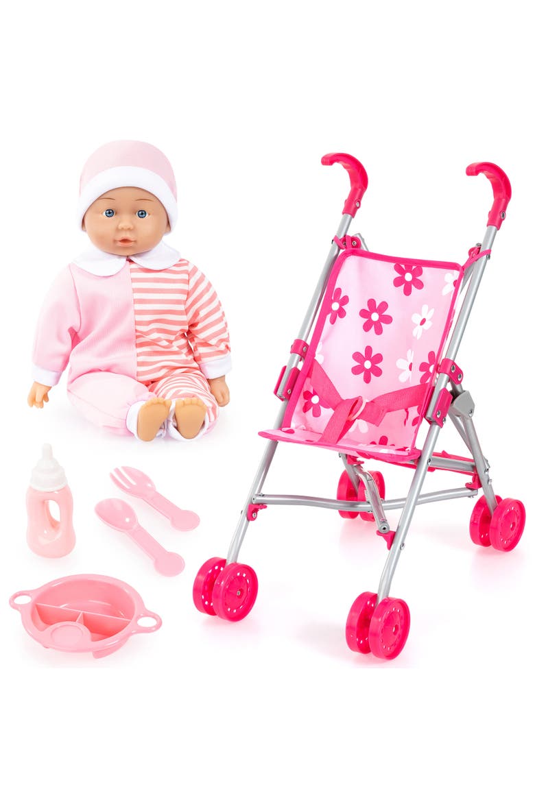 Buggy and 14" Baby Doll Set Push Stroller, Ages 18mo+, Main, color, Multicolored