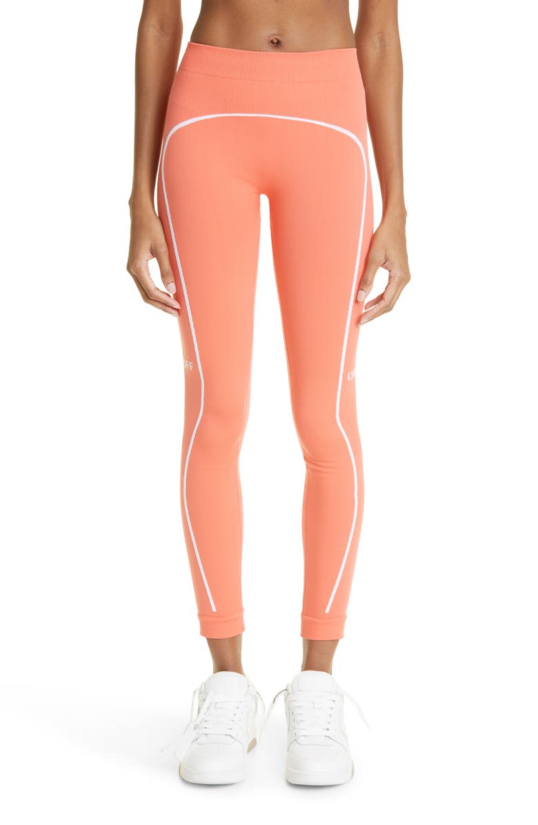Off-White Stamp Seamless Leggings, Main, color, 