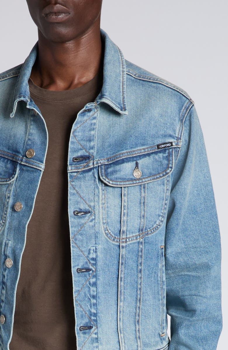 TOM FORD Selvedge Icon Denim Jacket, Alternate, color, 