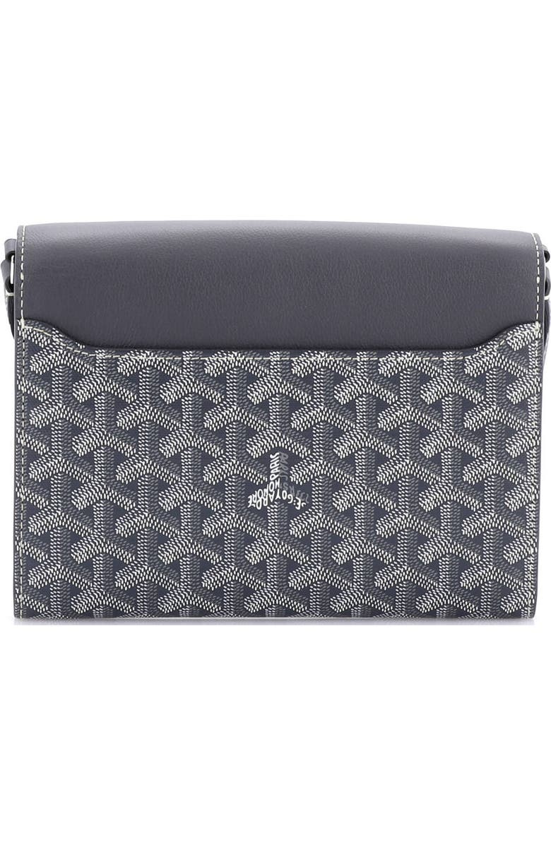 Pre-Owned Goyard Chypre Wallet on Strap Coated Canvas with Leather, Alternate, color, Gray