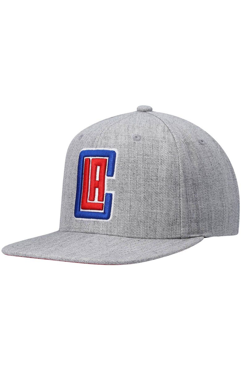 Mitchell & Ness Men's Mitchell & Ness Heathered Gray LA Clippers 2.0 Snapback Hat, Main, color, Heather Gray