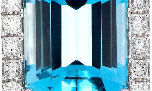 Bony Levy Aquamarine & Diamond Stud Earrings In Silver