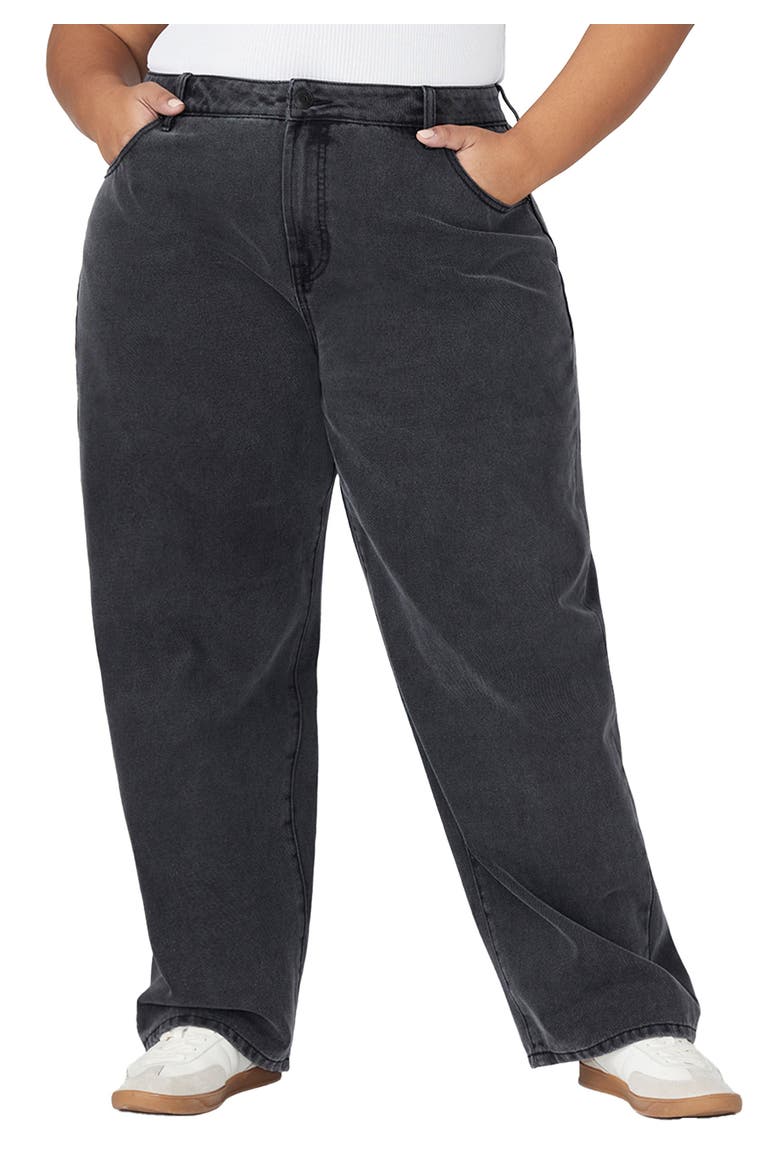 The Yvette Rigid Wide Leg Jean, Main, color, BLACK RINSE