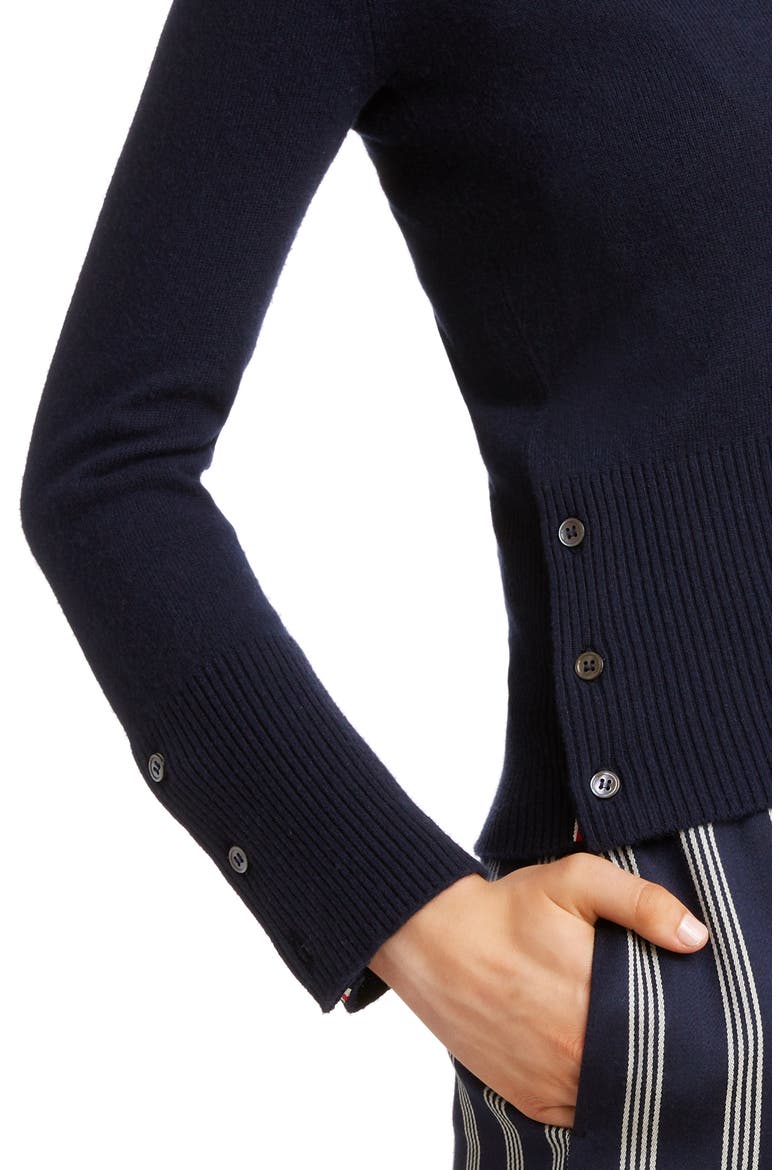 Classic V-Neck Cashmere Cardigan, Alternate, color, NAVY
