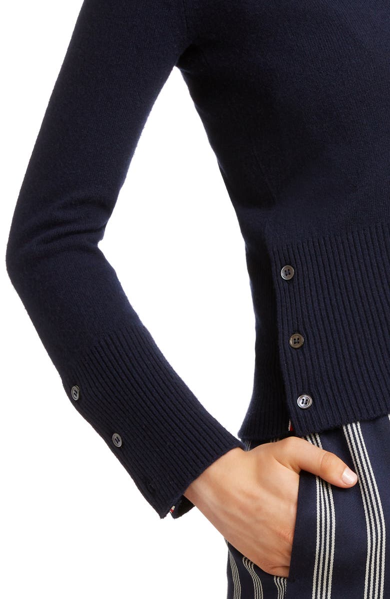 Thom Browne Classic V-Neck Cashmere Cardigan, Alternate, color, 