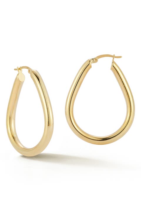 Pear Hoop Earrings