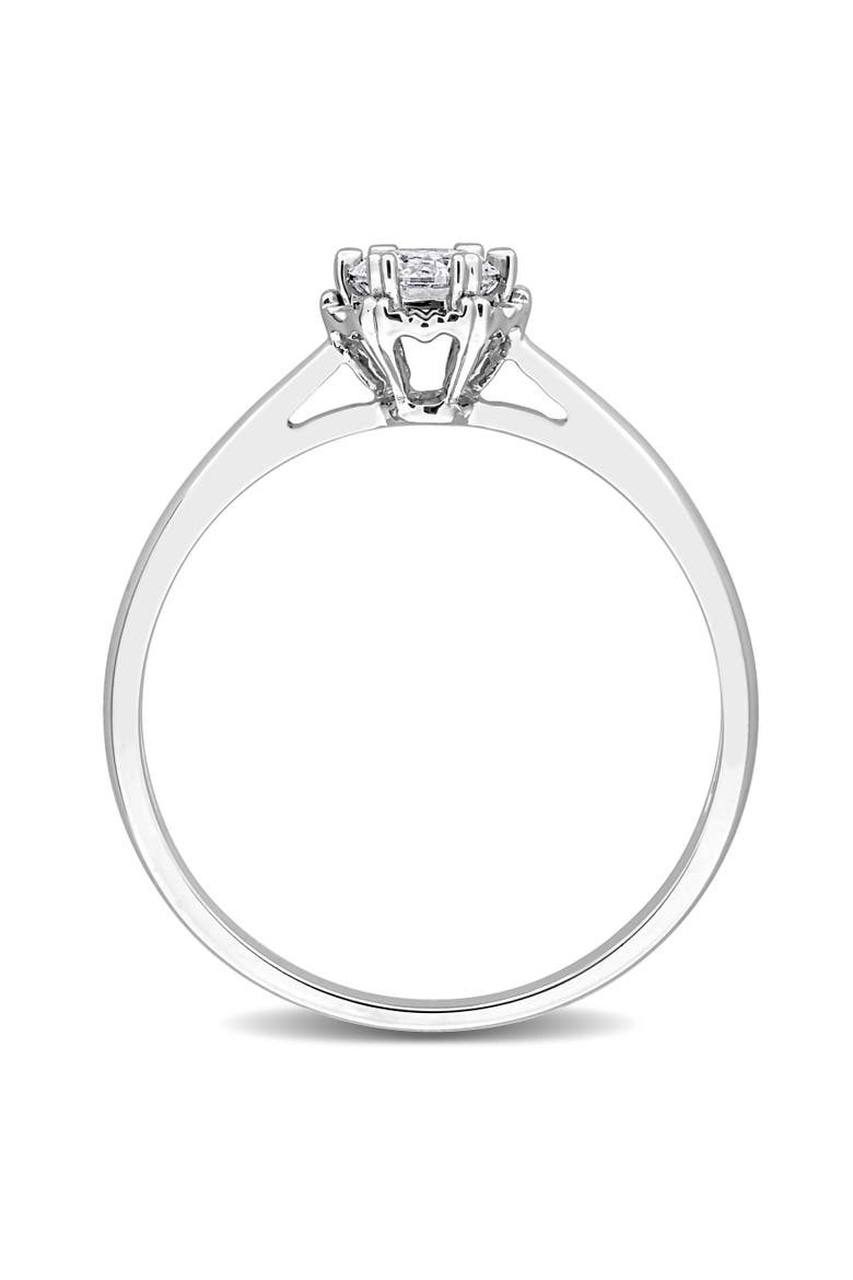 Lab-Grown Diamond Floral Solitaire Ring 14k, Alternate, color, White Gold