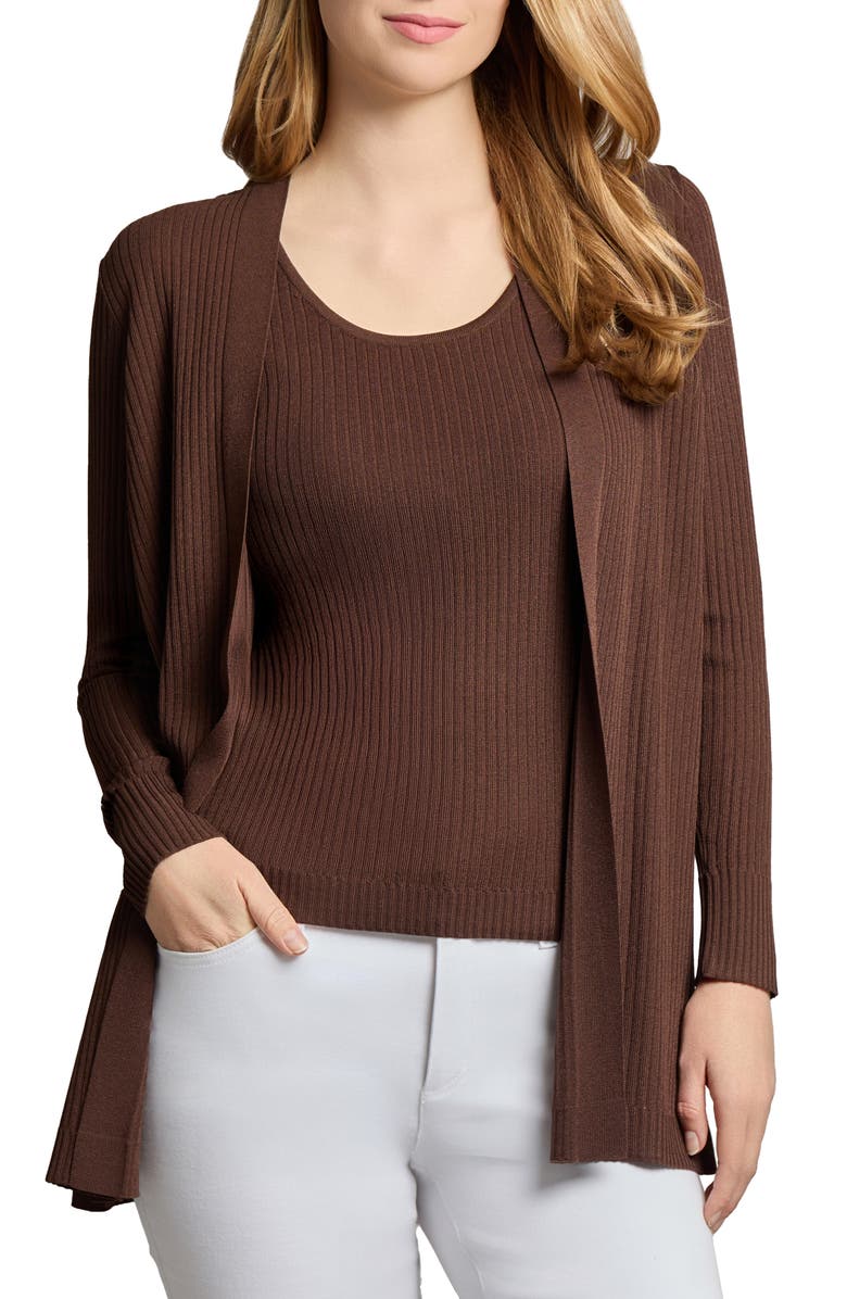 Jones New York Sutton Open Front Rib Cardigan, Main, color,