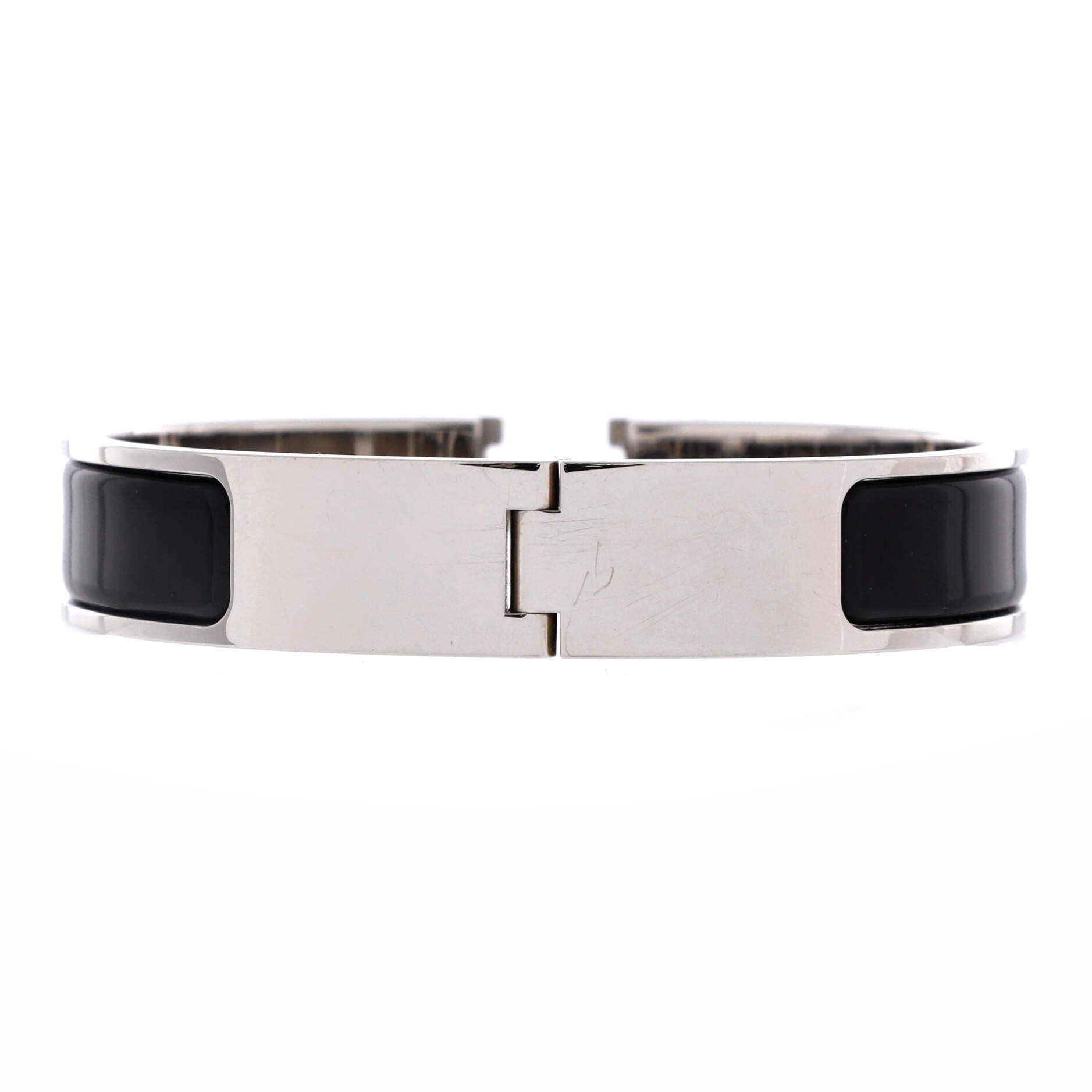 Clic H Bracelet Enamel Narrow, Alternate, color, Black