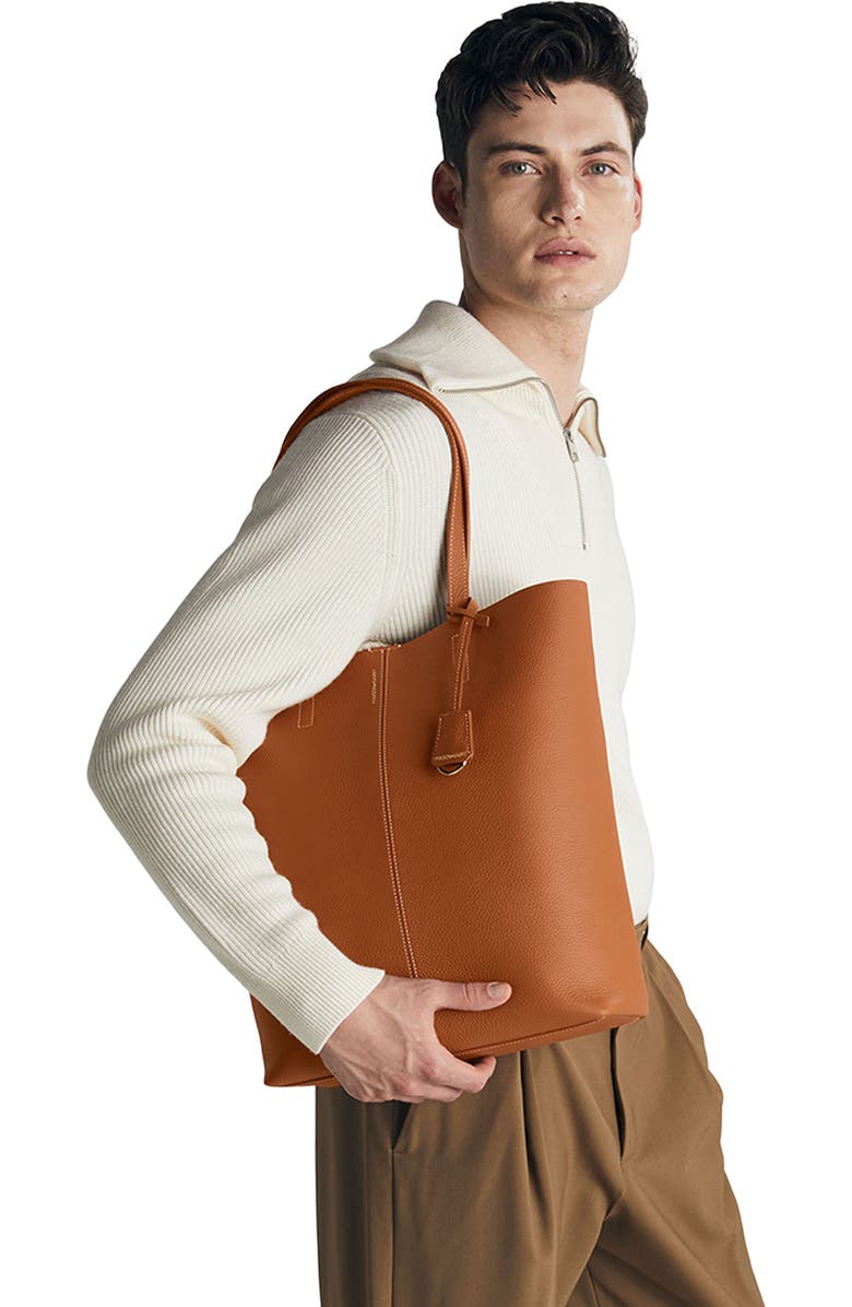 MAISON de SABRÉ Tall Leather Soft Tote, Alternate, color, Pecan Nude