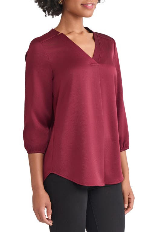 Jones New York Textured Tunic In Burgundy