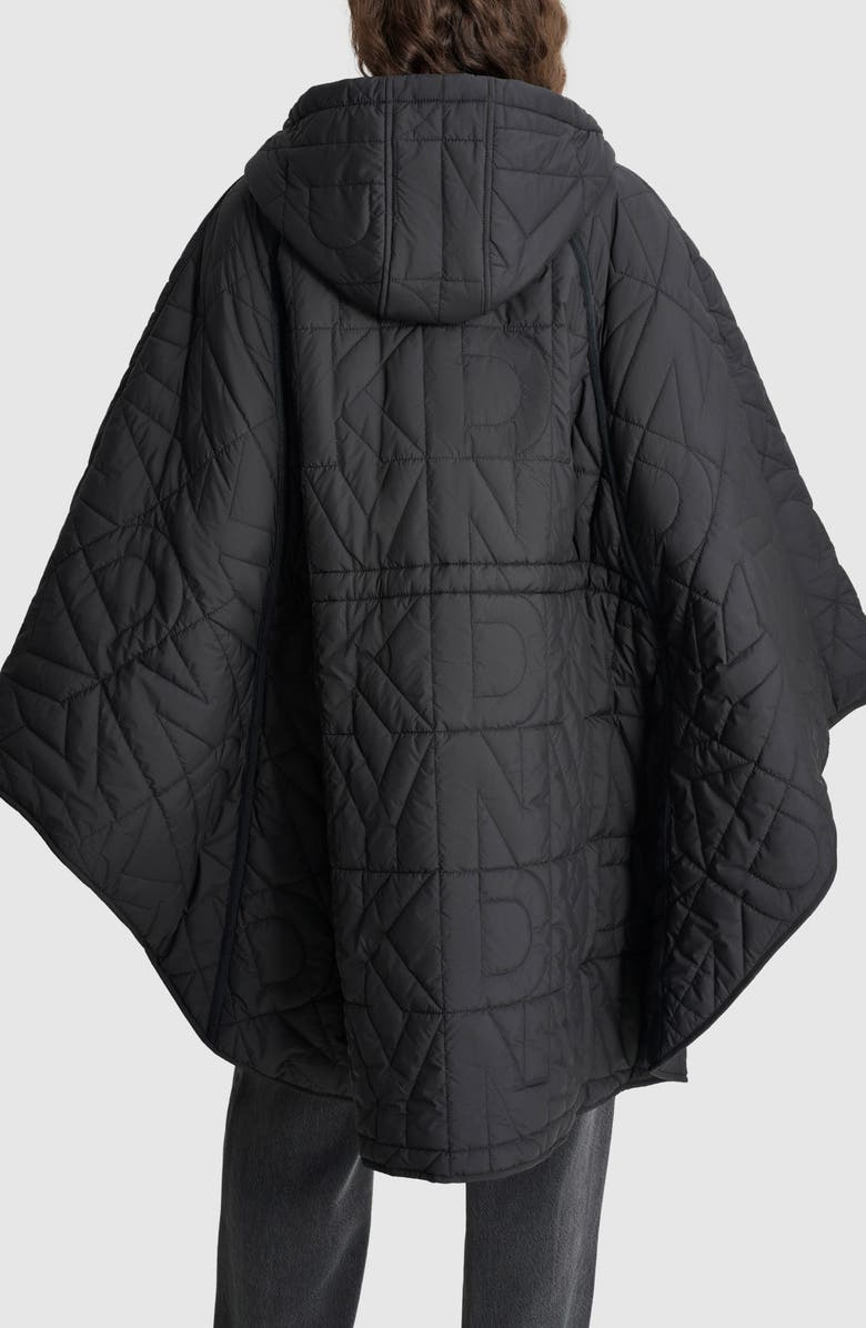 DKNY Oversize Quilted Hooded Cape, Alternate, color,