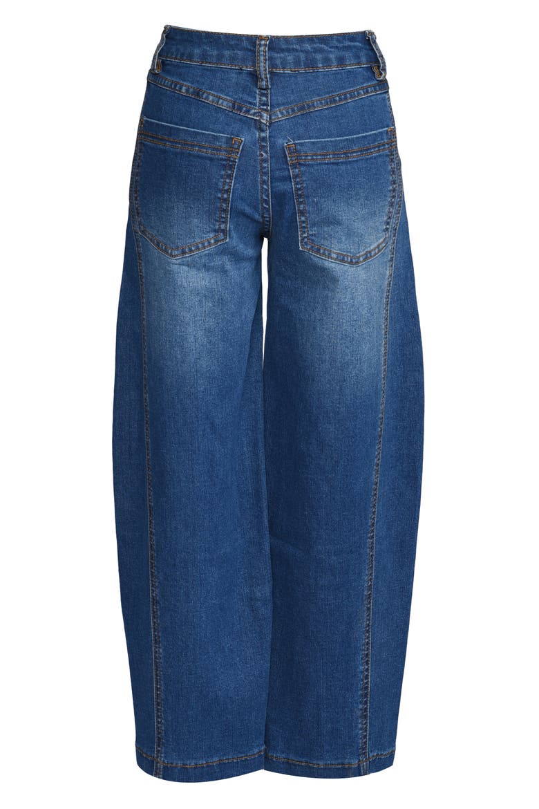 Kids' Studded Outseam Barrel Leg Jeans, Alternate, color, INDIGO SILVER STUD