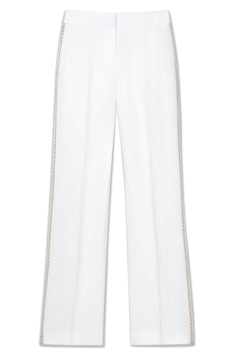 Sullivan Crochet Outseam Linen Pants, Alternate, color, WHITE
