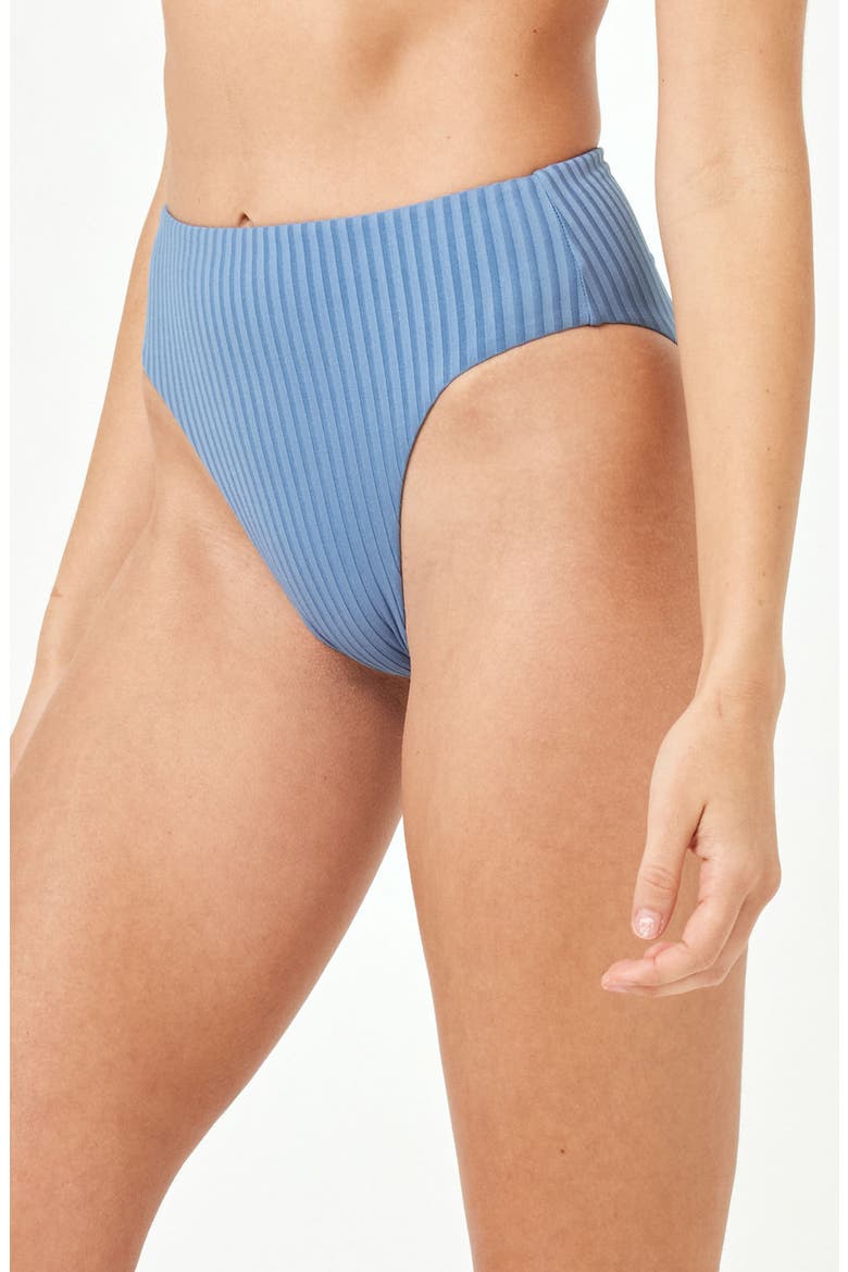 Savannah High Waist Bikini Bottoms, Alternate, color, BALTIC