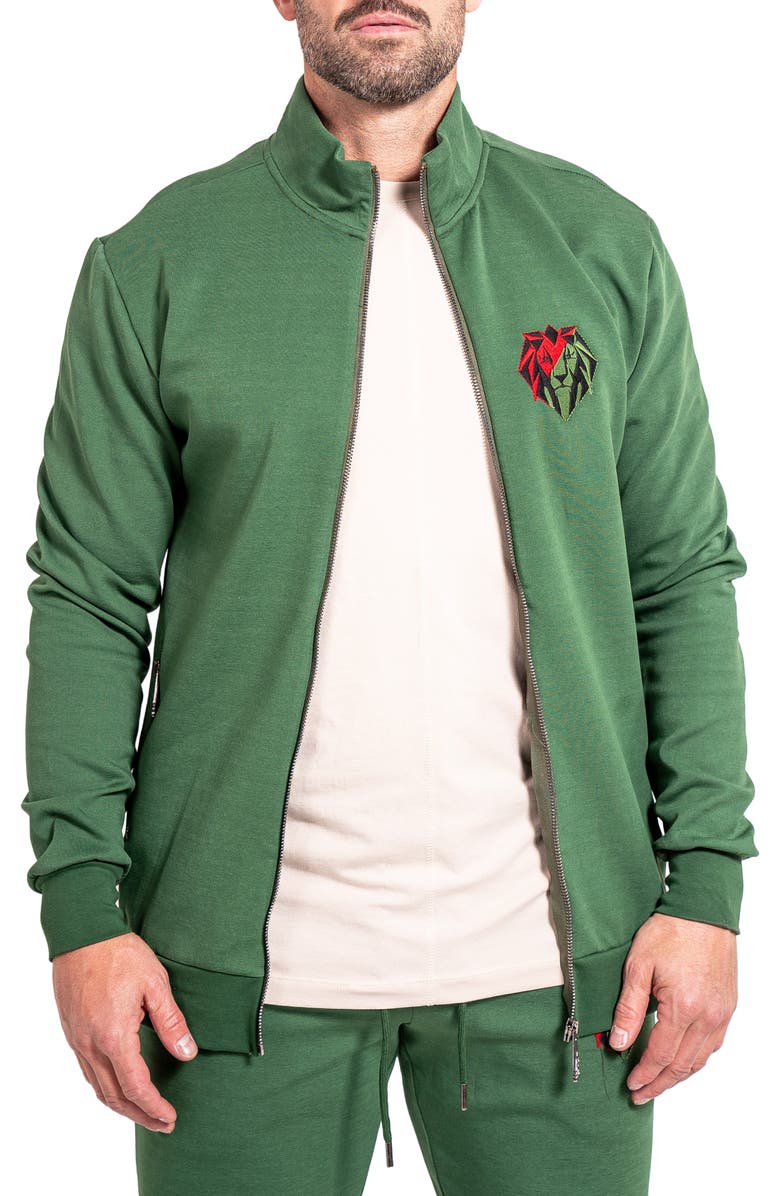 Maceoo Zipper Ascension86 Green Knit Track Jacket, Main, color, Green