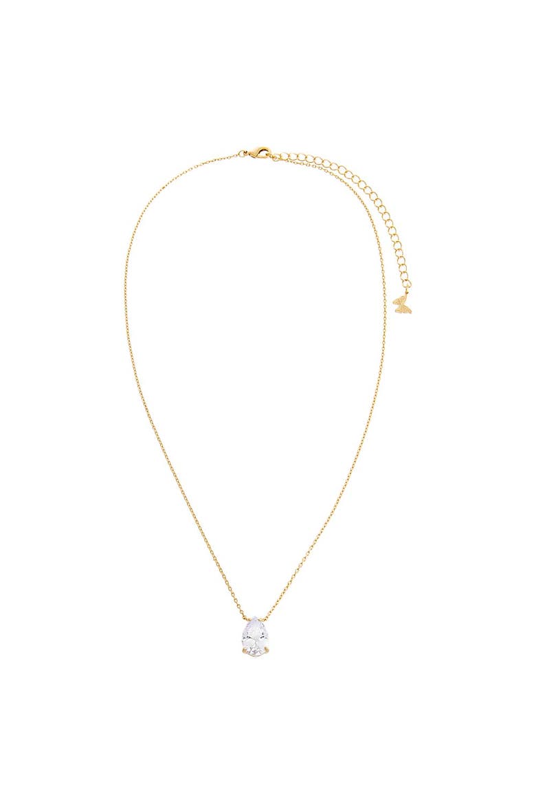 CZ Pear Shape Pendant Necklace, Alternate, color, Gold - 12 MM
