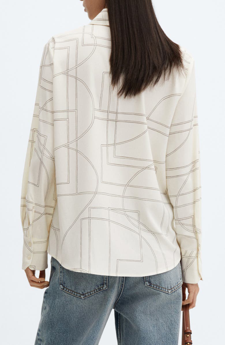 MANGO Regular Fit Flowy Button-Up Shirt, Alternate, color, 