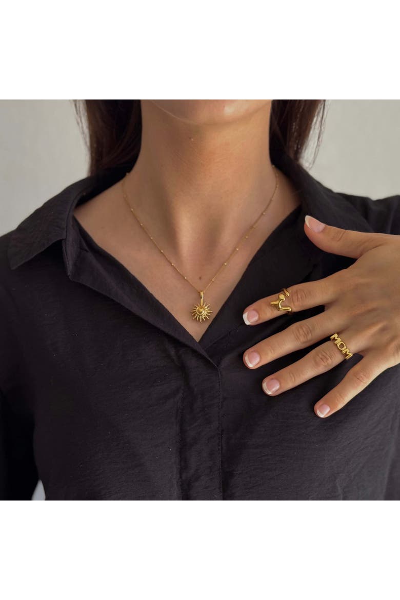 Lyra Sun Necklace, Alternate, color, Gold