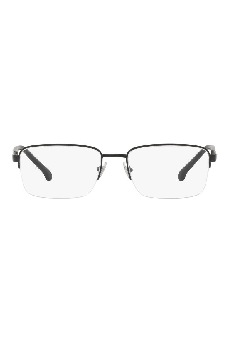 56mm Rectangular Optical Glasses, Main, color, MATTE BLACK