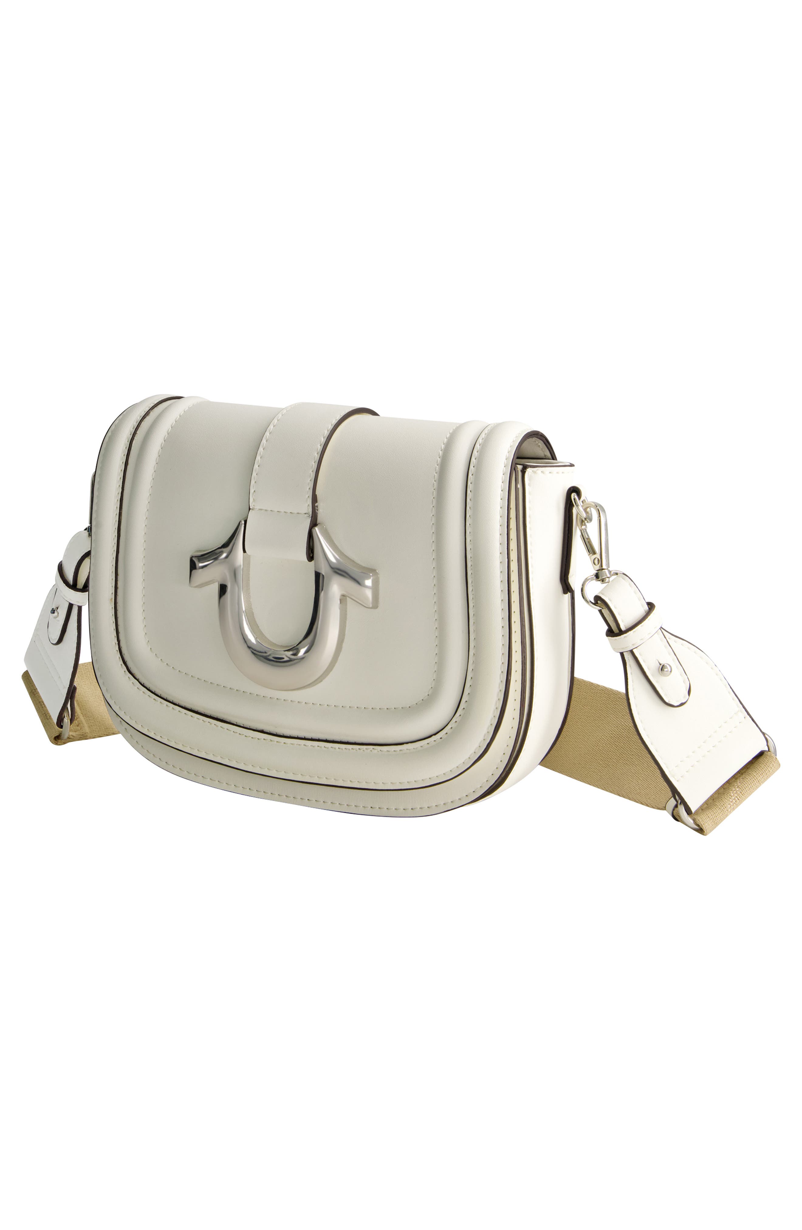 Saddle Bag with Gold Hardware, Alternate, color, WHITE