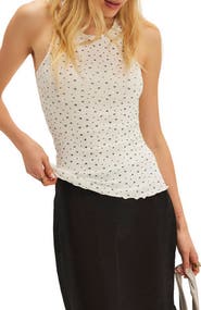 Free People Fresh in Love Ditsty Floral Stretch Cotton Tank