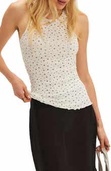 Free People Fresh in Love Ditsty Floral Stretch Cotton Tank