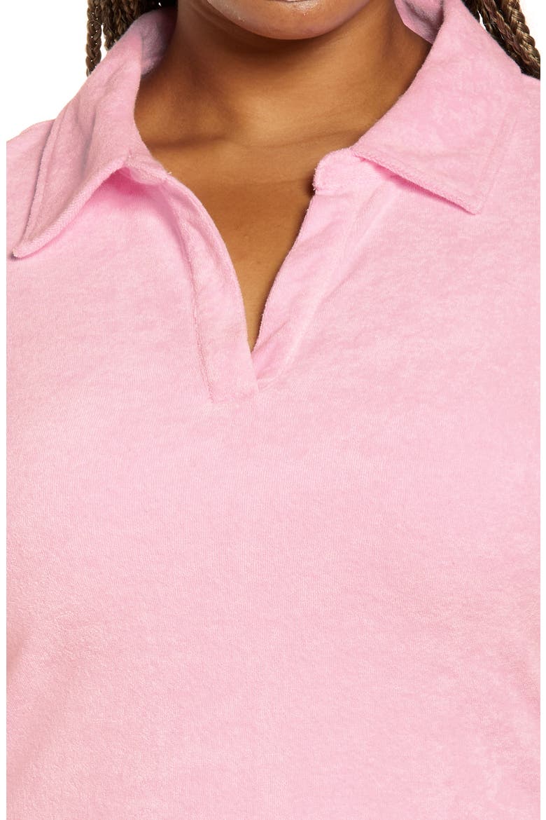 Polo Terry Cloth Minidress, Alternate, color, PINK OPAL