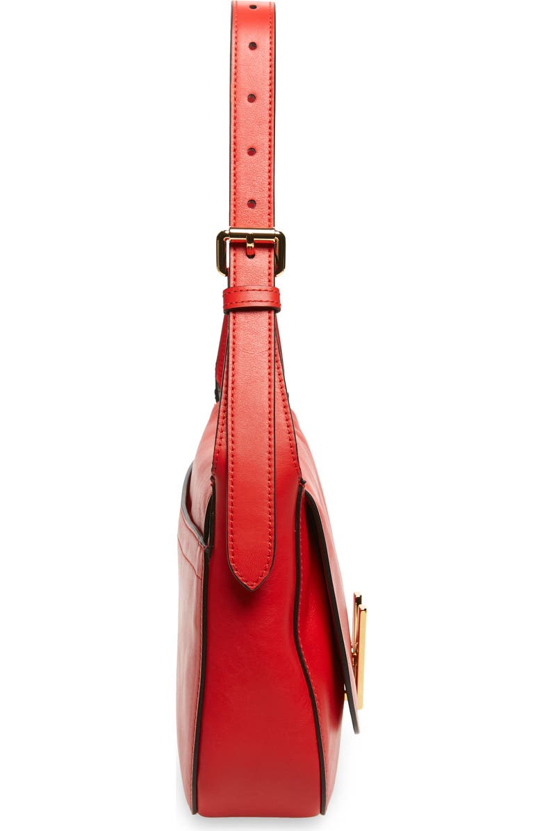 Moschino M Logo Leather Shoulder Bag, Alternate, color,