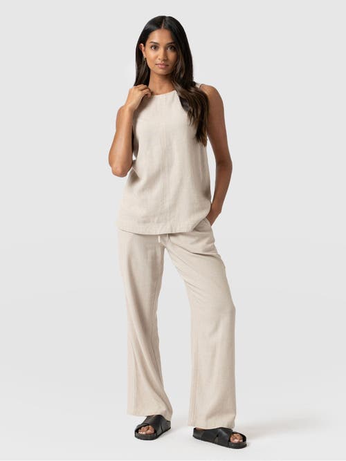 Saint + Sofia Corinne Linen Pant In Beige