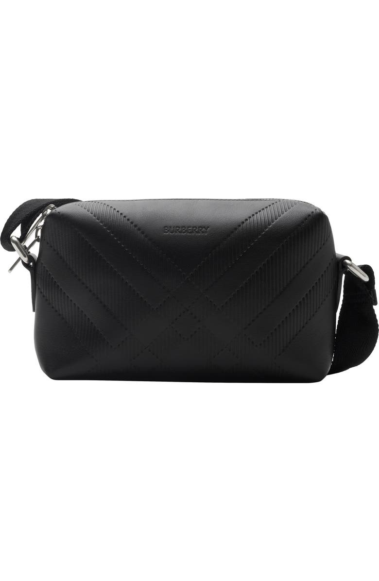 Burberry Mini Embossed Check Leather Crossbody Bag, Main, color,