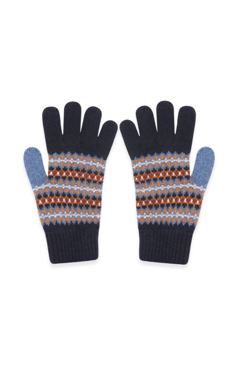 Celtic & Co. British Lambswool Fair Isle Gloves, Alternate, color, Navy